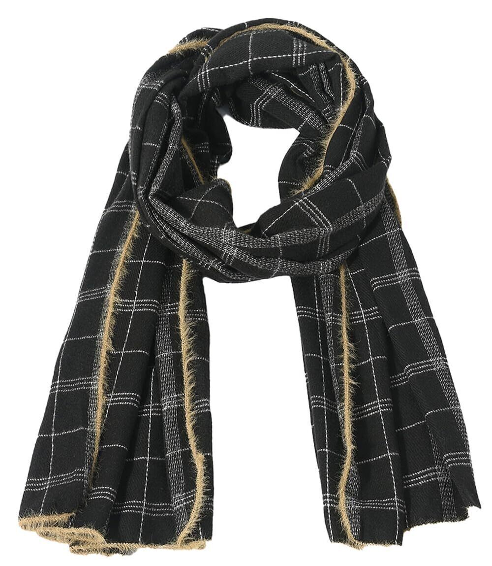 2448 Winter Cashmere Scarf Stripes Warm Soft Scarves with Tassel Luxurious